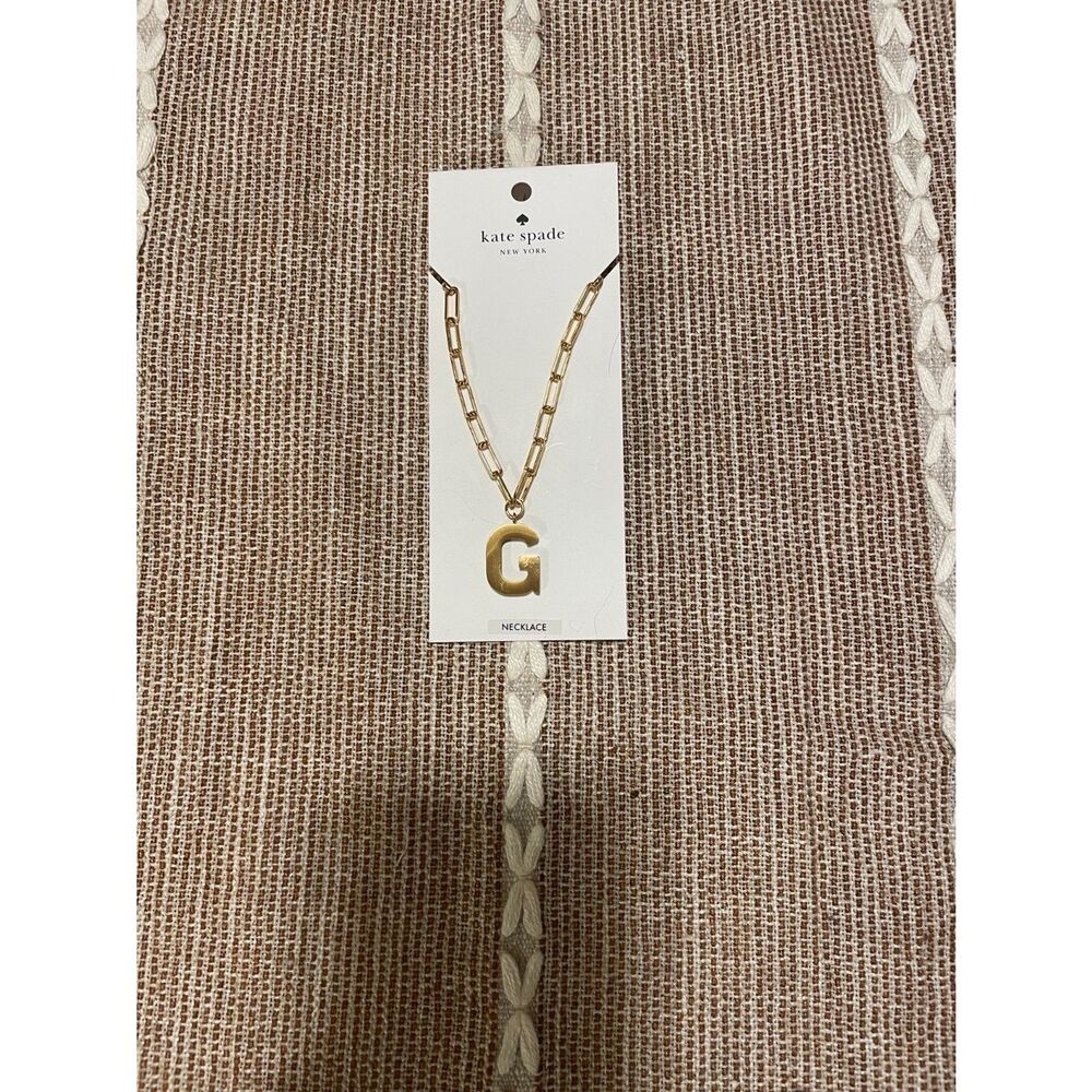 Kate Spade Necklace Letter G Initial This Line 16-18" Brushed Gold Tone Chain
